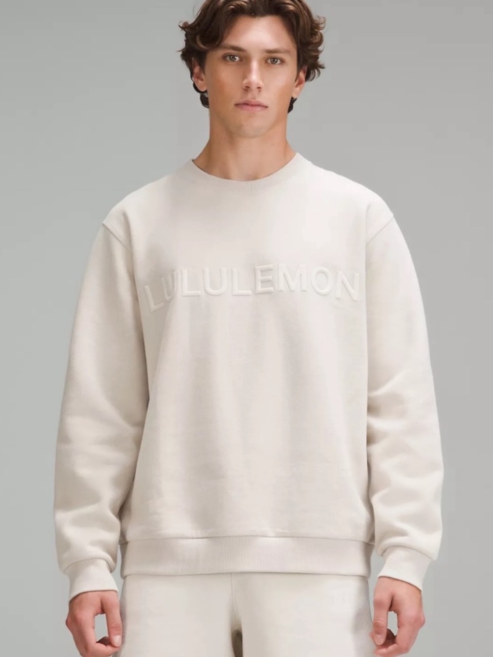 LULULEMON Steady State Crew Graphic Natural Ivory pullover sweatshirt small